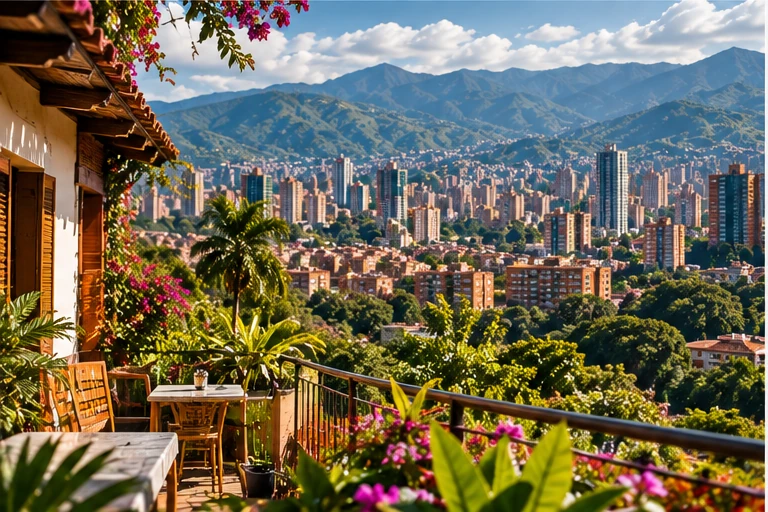 Illustrative Medellin destination scene